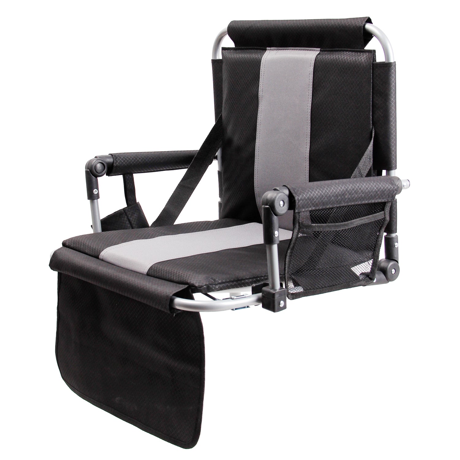 Padded Wide Stadium Bleacher Seat with Back Support, Portable Black 21.2  Wide