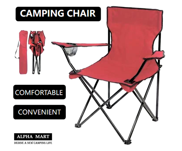 ALPHA MART Camping Chairs - Lightweight and Supportive Chairs for Teens and Lightweight Individuals - Compact, Durable, and Portable - Ideal for Camping, Hiking, Beach, and Picnics - Carry Bag