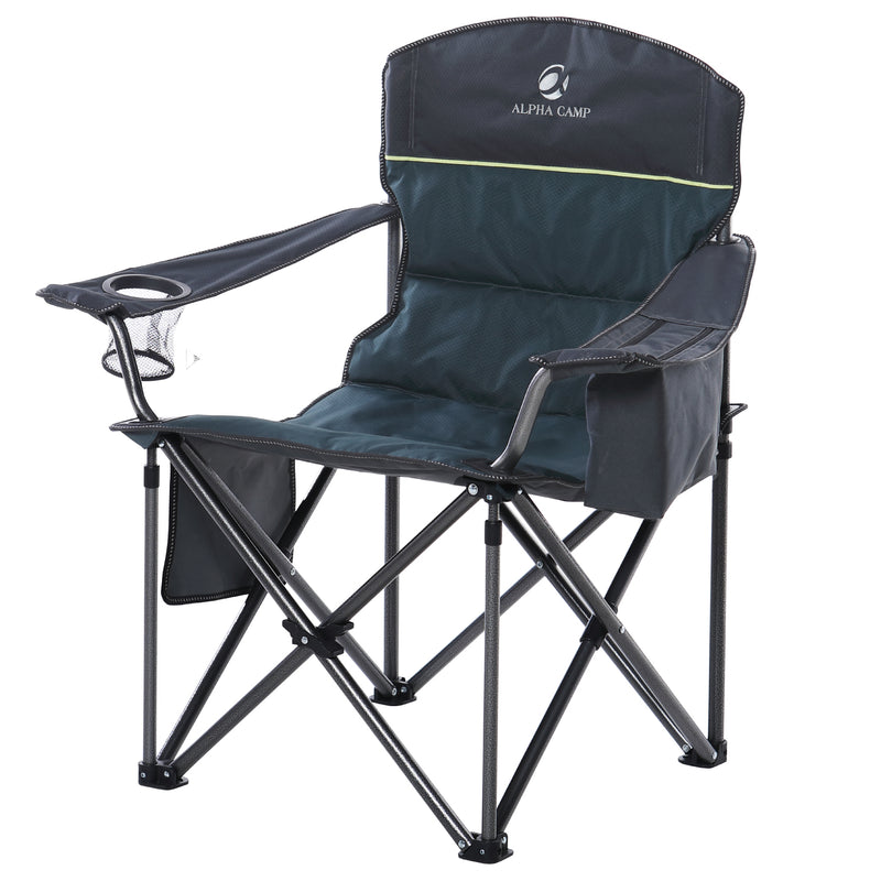 Alpha Camp Metal Foldable Directorundefineds Chair Camping Chair with Cup  Holder Storage Box - Bed Bath & Beyond - 33094354