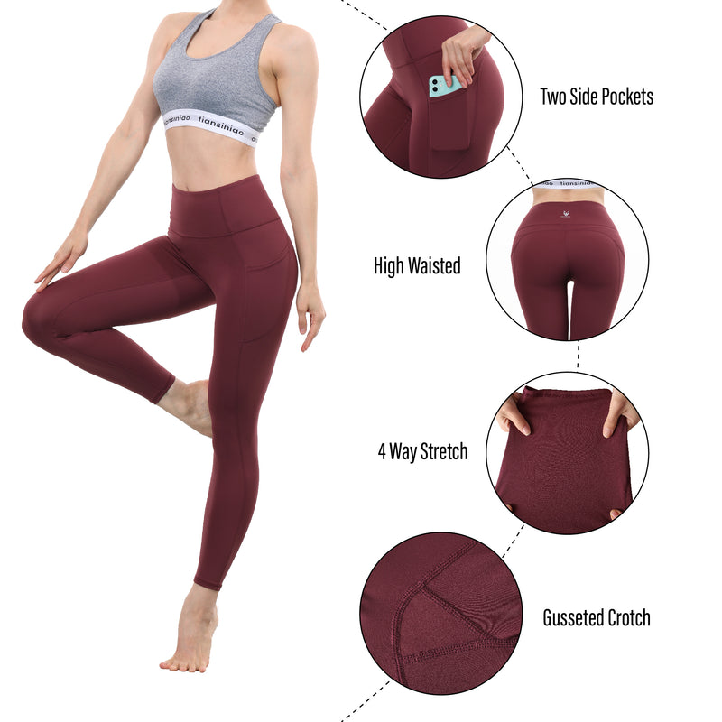 Tummy Tight Yoga Pants With Side Pockets, Sports Pants For